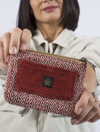 \ Rolpa\  wallet purse, Red hemp and cotton