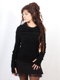 \ Sadiva\  hooded pullover, Black