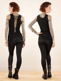 \ Saruga\  sleeveless top with corset lace-up back, Black
