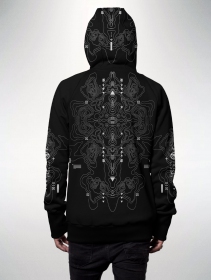 \ Senshi\  printed zipped hoodie, Black