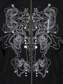 \ Senshi\  printed zipped hoodie, Black