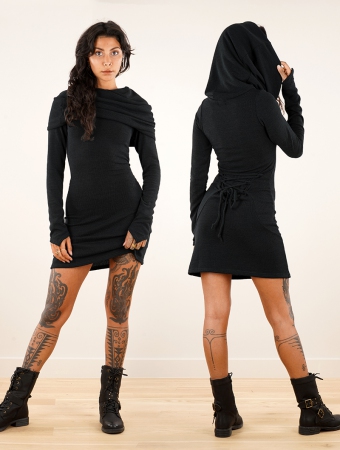 \ Sha\  sweater dress, Black