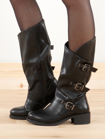 \ Shakila\  strap boots, Black