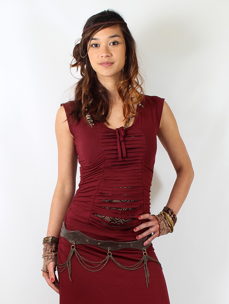 Brass chain belt, brown genuine or faux leather, steampunk pirate, Fairy  Shakti