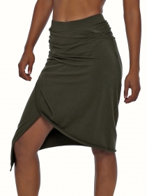 \ Shula\  asymmetric midi skirt, Dark army green