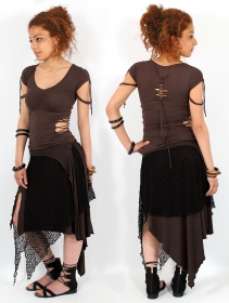 \ Syrada\  2in1 Skirt/Tunic, Brown with black lace