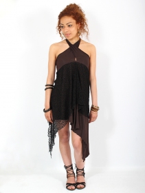 \ Syrada\  2in1 Skirt/Tunic, Brown with black lace