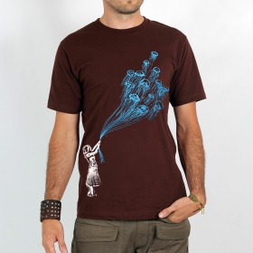 T-shirt \"flying medusa\", Brown