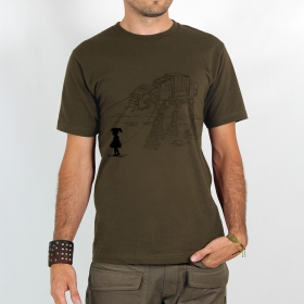 T-shirt \ robot pet\ , light brown
