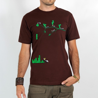 T-shirt \ tetris ants\ , brown