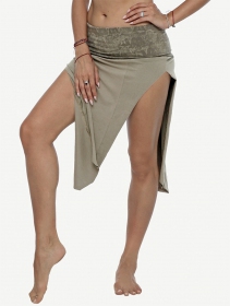 \ Tangka\  printed double split midi skirt, Greyish beige