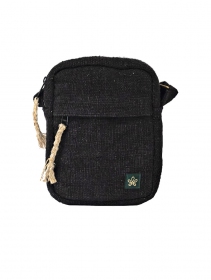 \"Tansen\" shoulder bag, Black hemp and cotton