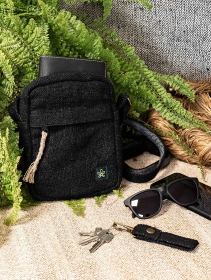 \ Tansen\  shoulder bag, Black hemp and cotton
