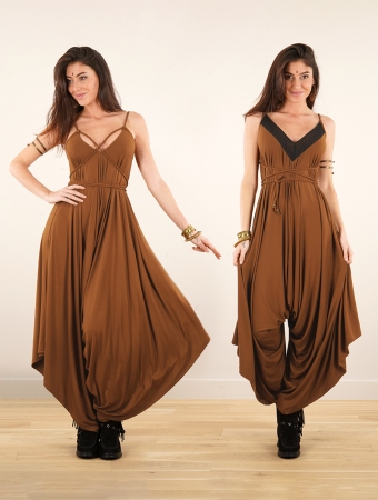 \ Topaz\  loose and reversible strappy jumpsuit, Caramel