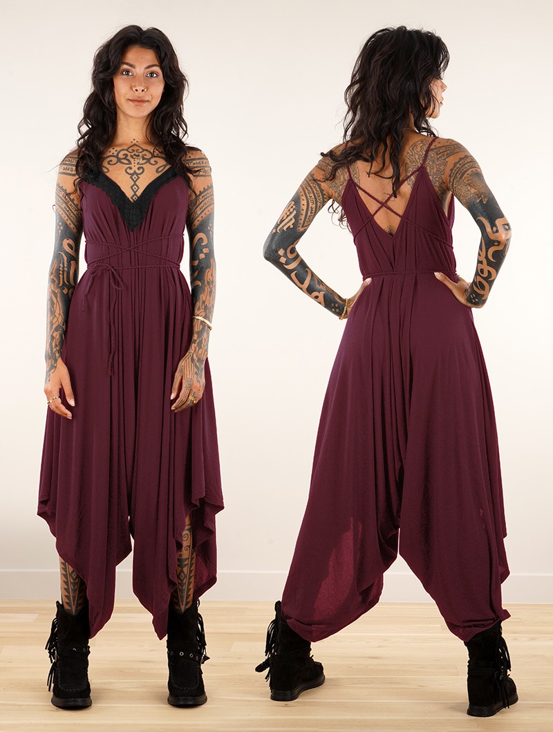 \ Topäaz\  loose and reversible strappy jumpsuit, Wine