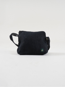 \"Trishuli\" handbag, black hemp and cotton