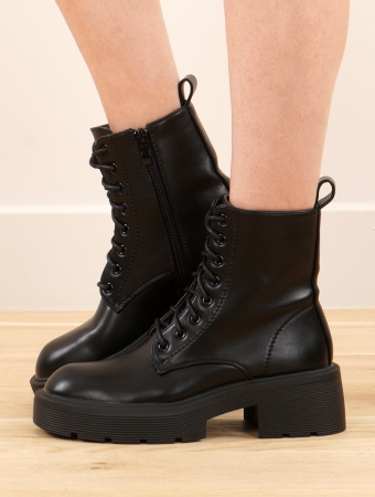 \ Vaea\  platform lace-up ankle boots, Black