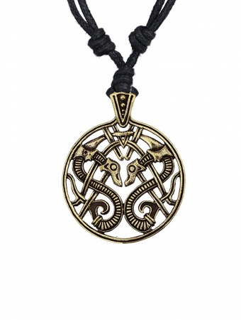 \ Viking Snake\  golden brass necklace