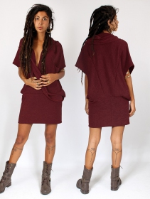 Witch sleeveless pullover shawl \ Amala\ , Wine