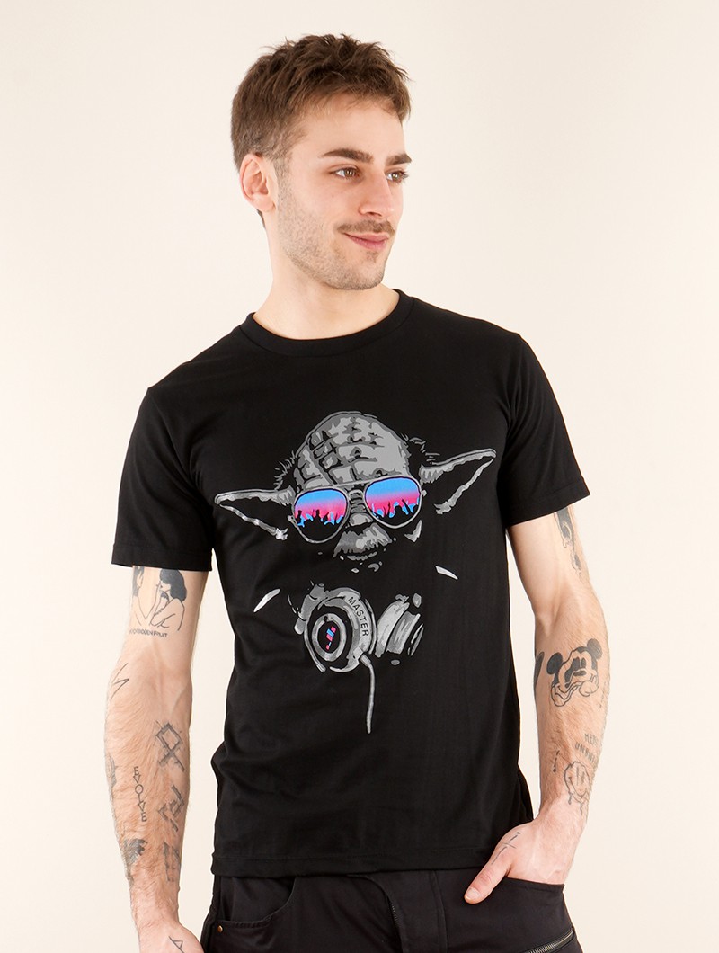 \ Yoda master\  printed short sleeve t-shirt, Black
