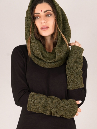  Yüm  crochet arm warmers, Olive green