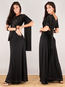 \ Zalya Anazra\  printed 3in1 long dress, Black