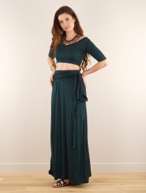 \ Zalya Anazra\  printed 3in1 long dress, Teal blue